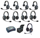 Eartec - Ultralite HD Set 9 personnes avec Hub + Casque Filaire Max 4G double